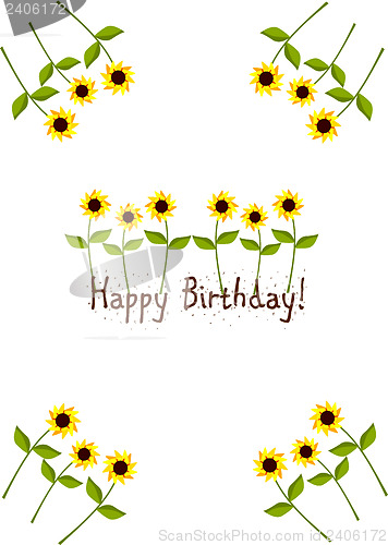 Image of Birthday card with sunflowers