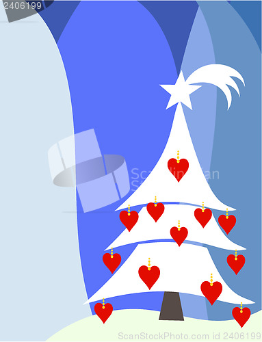 Image of Christmas tree in winter