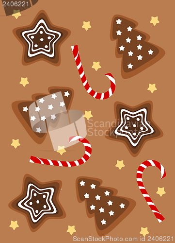 Image of Christmas gingerbread background