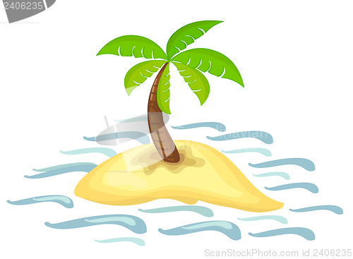 Image of Palm tree on island