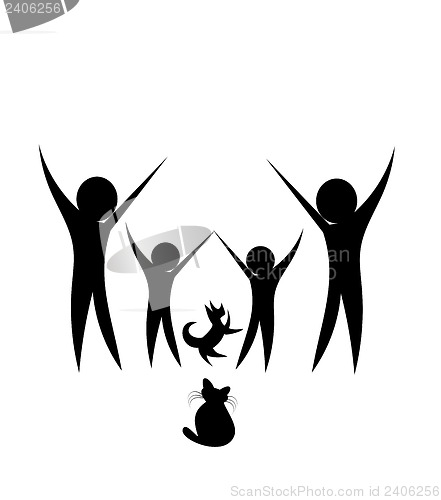 Image of Family with animals