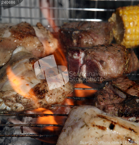 Image of Barbecue with flames