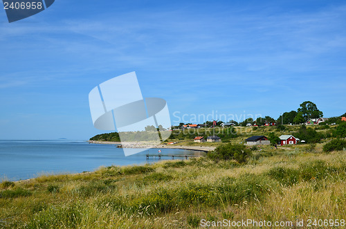 Image of View over a bay at summertime