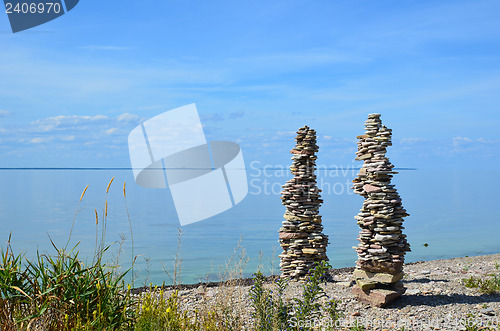 Image of Two stone piles