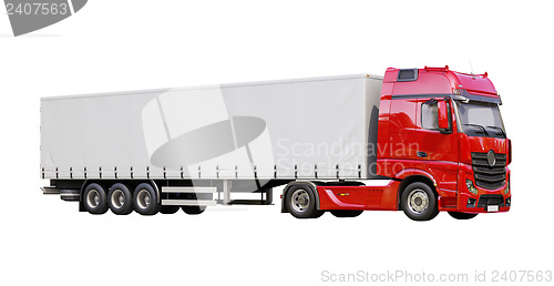 Image of Semi-trailer truck isolated