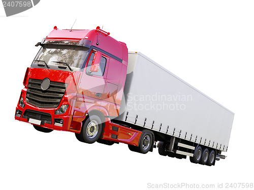 Image of Semi-trailer truck isolated