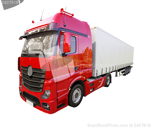 Image of Semi-trailer truck isolated