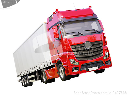 Image of Semi-trailer truck isolated