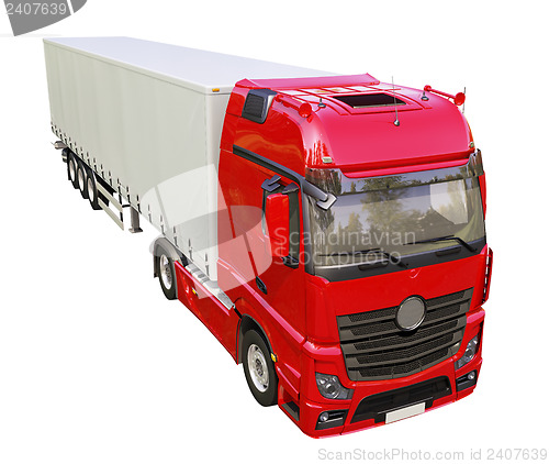 Image of Semi-trailer truck isolated