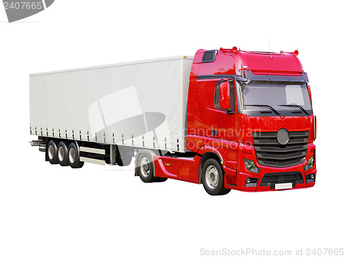 Image of Semi-trailer truck isolated