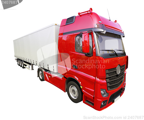 Image of Semi-trailer truck isolated