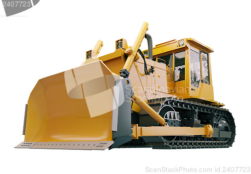 Image of Heavy crawler bulldozer  isolated 