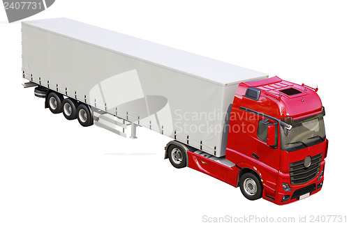 Image of Semi-trailer truck isolated