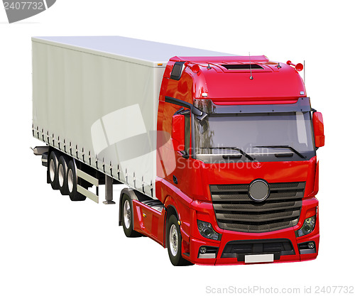 Image of Semi-trailer truck isolated