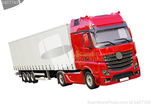 Image of Semi-trailer truck isolated