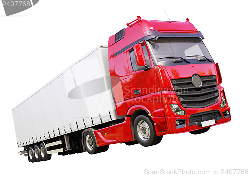 Image of Semi-trailer truck isolated