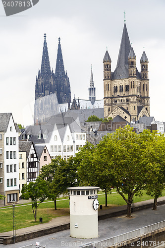 Image of Cathedral of Cologne and church of Gross St. Martin in Cologne