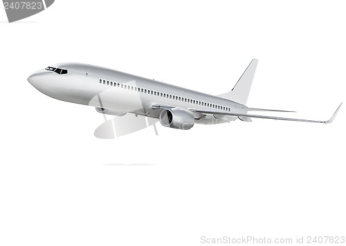 Image of airplane on white background with path