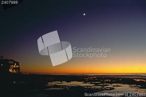 Image of Sunset with moon