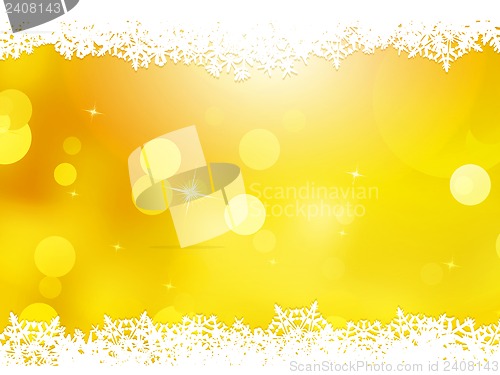 Image of Christmas orange with snow flakes. EPS 10