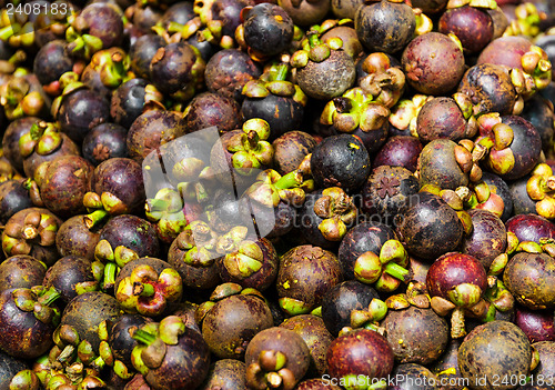 Image of Mangosteen in the market of Thailand