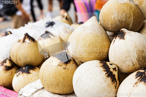 Image of Young coconut drinks on street