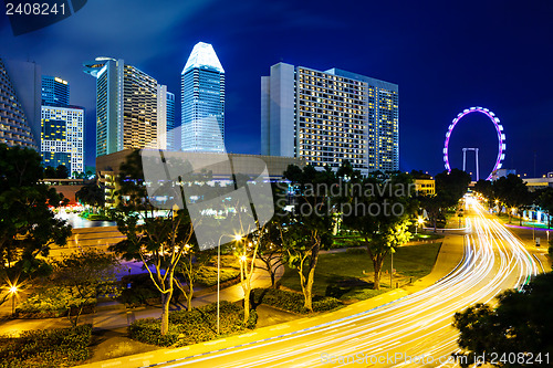 Image of Singapore city at night