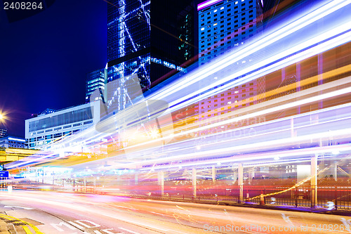 Image of Traffic trail in a city