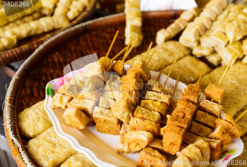 Image of Grilled food on food market in Thailand