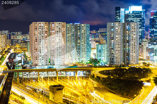 Image of Downtown and highway at night