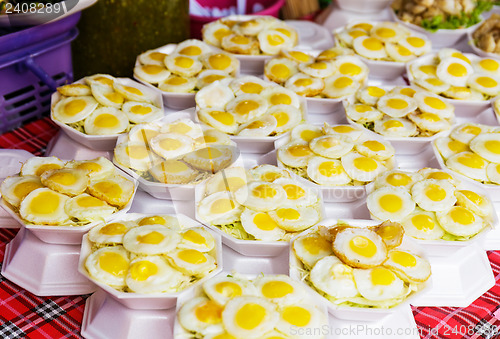 Image of Thai style fried egg on street