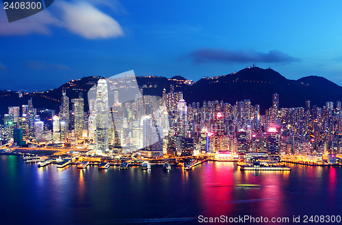 Image of Hong Kong skyline at night