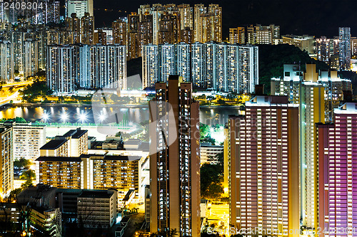 Image of Building in Hong Kong at night