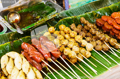 Image of Thailand style grilled food on street