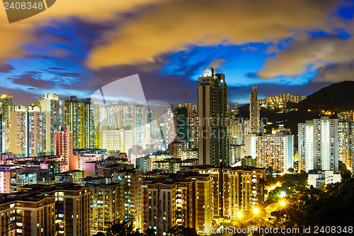 Image of Kowloon downtown at night