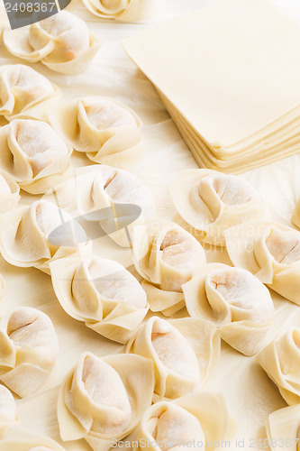 Image of Homemade dumpling with raw material