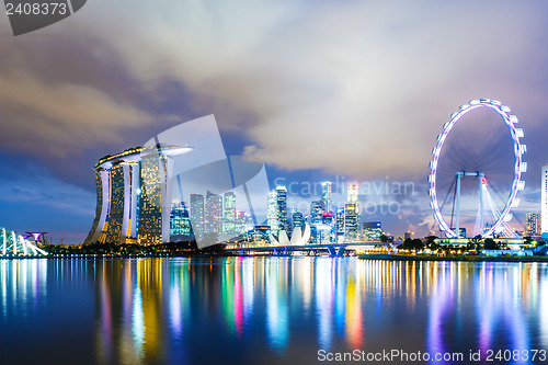 Image of Singapore skyline at night