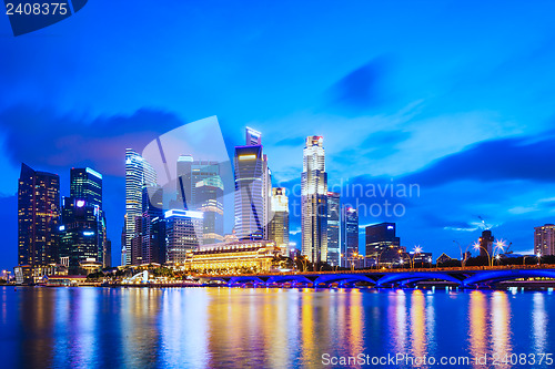 Image of Singapore skyline at night