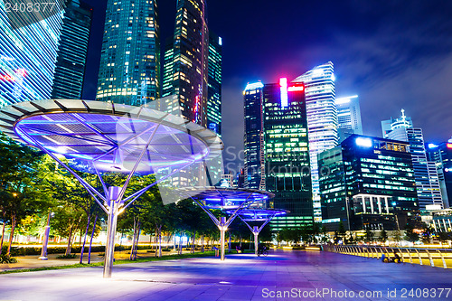 Image of Singapore skyline at night