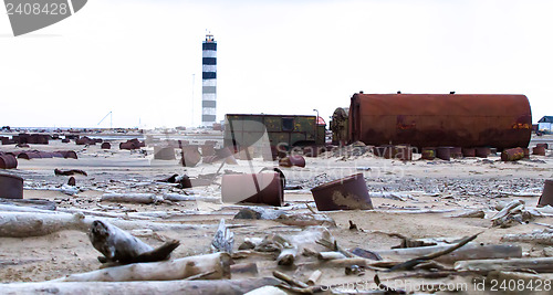 Image of drums on Arctic coast