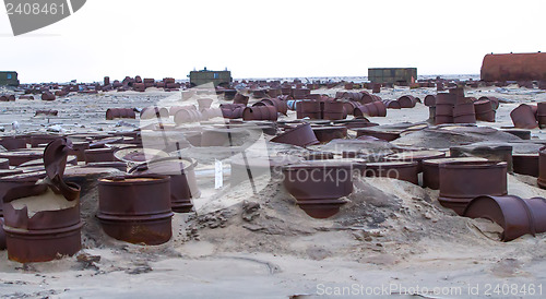 Image of drums on Arctic coast