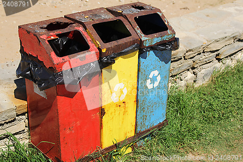 Image of Colourful Rubbish Bin