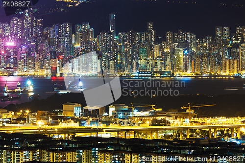 Image of Hong Kong city at night