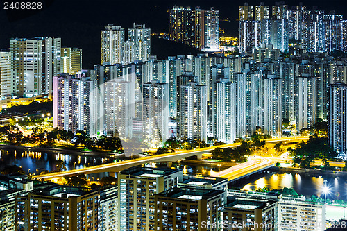 Image of Residential district in Hong Kong at night