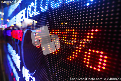 Image of Stock market price drop display