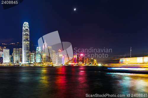 Image of Cityscape in Hong Kong at night