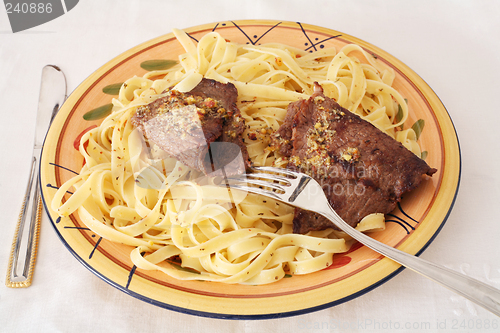 Image of Escalope fettucini meal