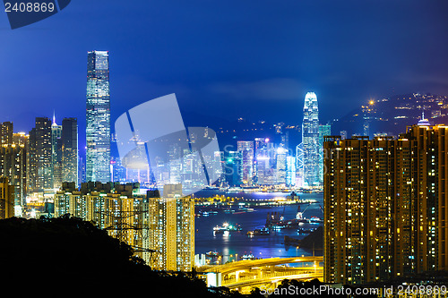 Image of Hong Kong skyline at night