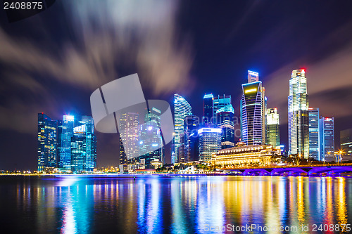 Image of Singapore skyline at night