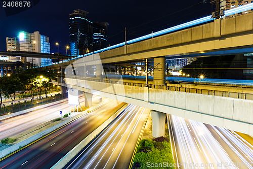 Image of Busy traffic at night